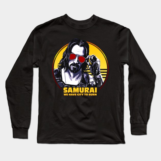 Cyberpunk - Johnny Silverhand - Samurai Long Sleeve T-Shirt by ActiveNerd